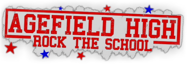 Логотип Agefield High: Rock the School