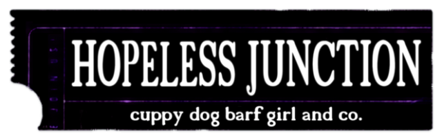Логотип HOPELESS JUNCTION: cuppy dog barf girl and co